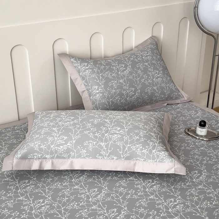 91家纺网 家纺一手货源 找家纺 卡初家居（原微来） 2025夏季凉感提花席 一叶枝枝-高级灰