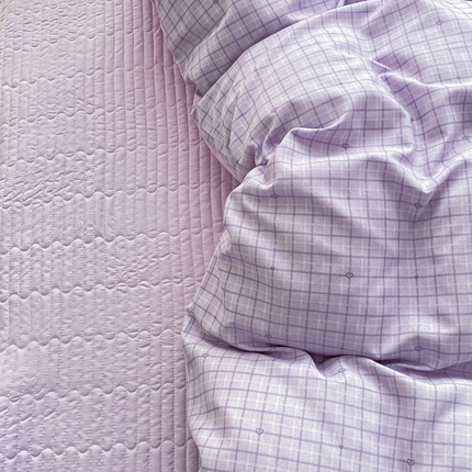 91家纺网 家纺一手货源 找家纺 仟网汇 2025新款针织双层纱床盖四件套 月半弯