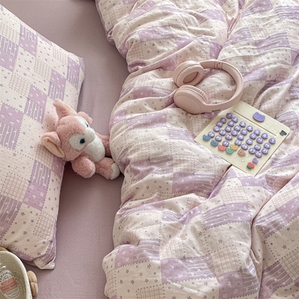 91家纺网 家纺一手货源 找家纺 （总）如约 2025新款A类全棉双层纱四件套