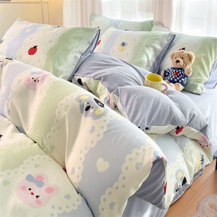 91家纺网 家纺一手货源 找家纺 （总）梦幻之城 2025新款水洗棉数码印花简易款四件套