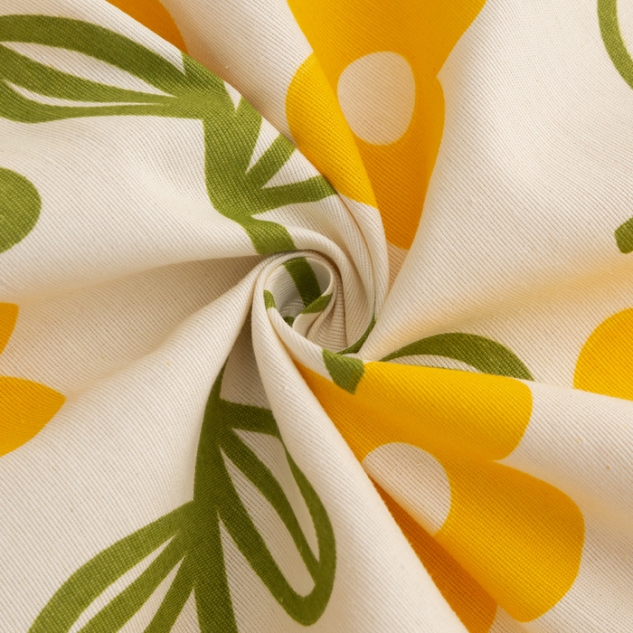 91家纺网 家纺一手货源 找家纺 首爱家纺 2025新款锦柔老粗布印花床笠 黄兰