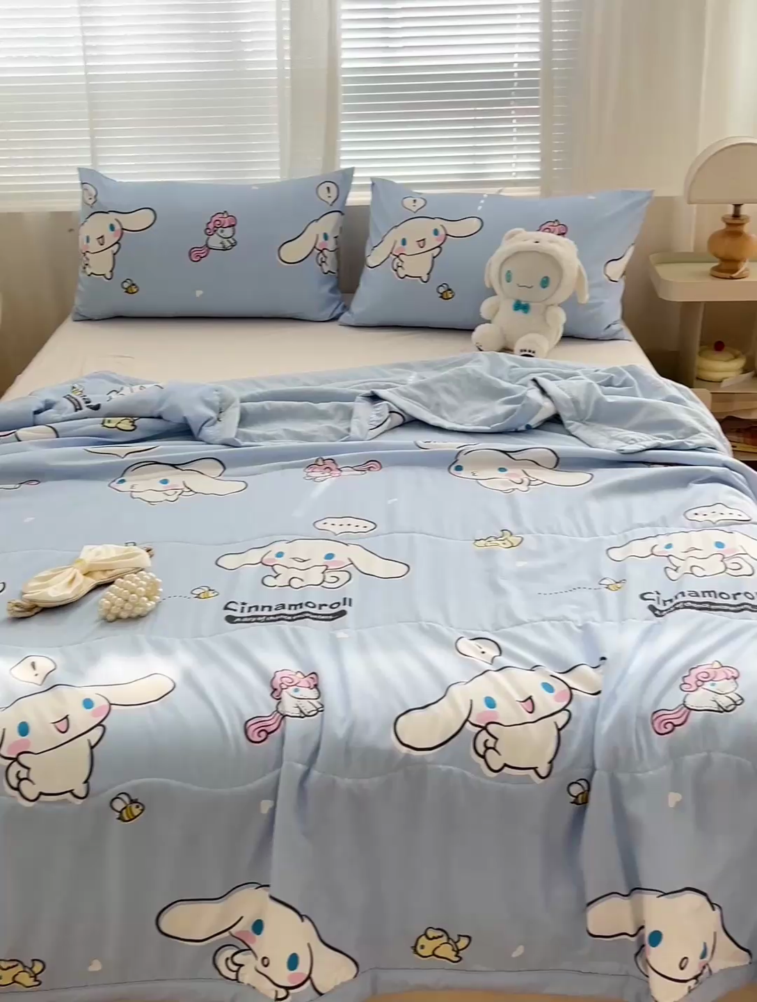 91家纺网 家纺一手货源 找家纺 海岛哥哥 2025新款三丽鸥系列A类水洗棉夏被大床图（提供买家秀） 夏被-牛奶玉桂狗