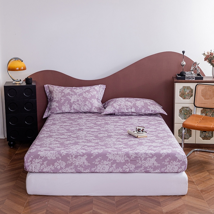 91家纺网 家纺一手货源 找家纺 锦罗绣 2025新款A类全棉双层纱单床笠 花觅