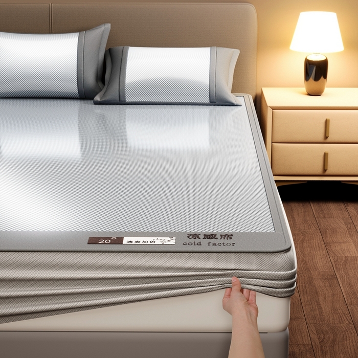 91家纺网 家纺一手货源 找家纺 卡初家居（原微来） 2025夏季轻柔丝系列冰丝席 凉感高级灰