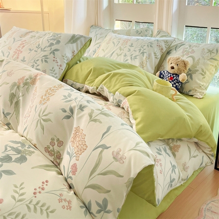 91家纺网 家纺一手货源 找家纺 （总）梦幻之城 2025新款水洗棉数码印花简易款四件套