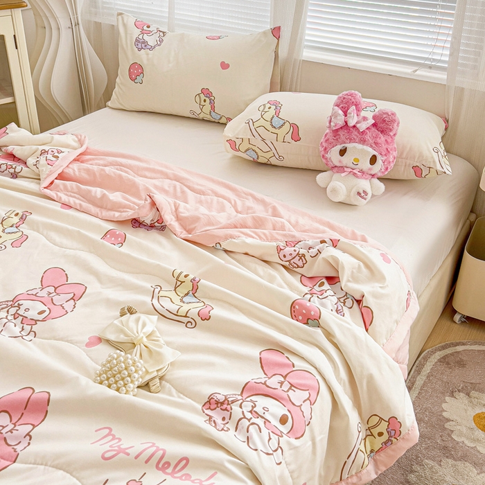 91家纺网 家纺一手货源 找家纺 海岛哥哥 2025新款三丽鸥系列A类水洗棉夏被大床图（提供买家秀） 夏被-星月美乐蒂