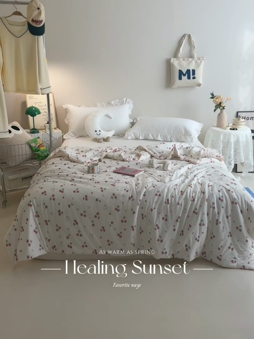 91家纺网 家纺一手货源 找家纺 维洋家纺 2025升级21%大豆新款A类牛奶丝针织夏被（四周踩棉）软糯凉感夏被空调被 樱桃小兔