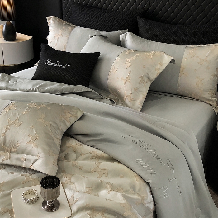 91家纺网 家纺一手货源 找家纺 换种生活 2025新款浮雕天丝夏被四件套 马上有钱花-奶咖