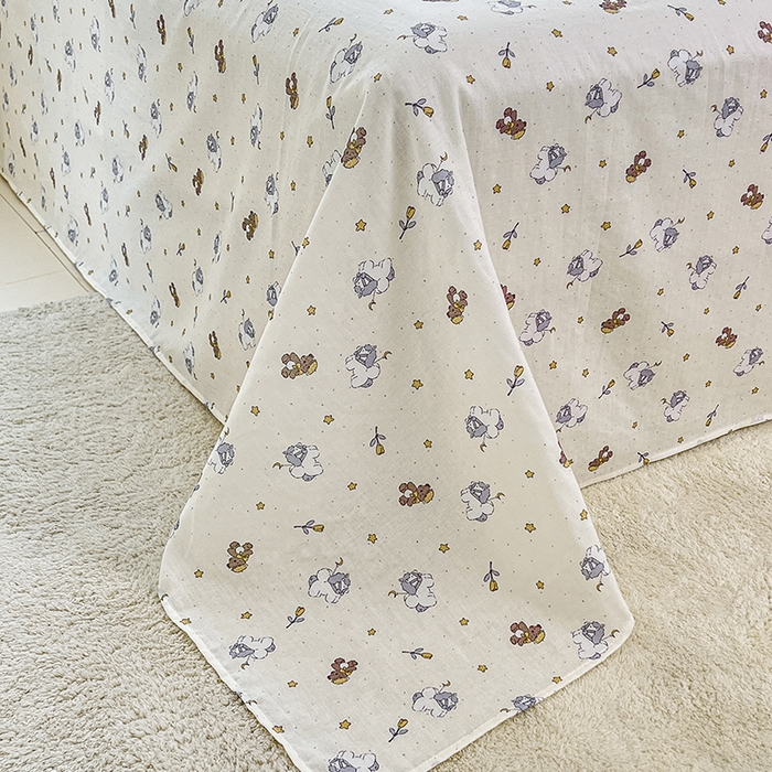 91家纺网 家纺一手货源 找家纺 锦罗绣 2025新款A类全棉双层纱单床单 浪漫独角兽