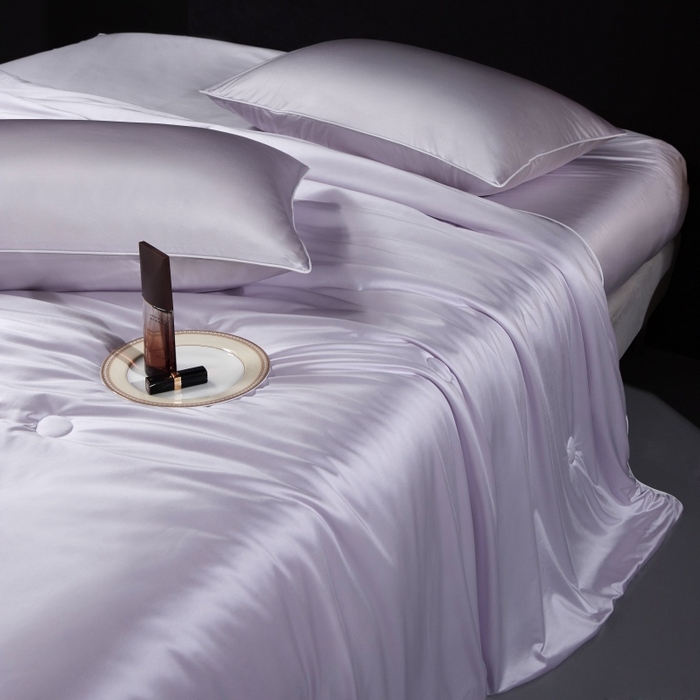 91家纺网 家纺一手货源 找家纺 优悦生活馆 2025新款凉感冰丝纯色夏被四件套-盛夏 盛夏-葡萄紫