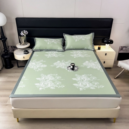 卡初家居（原微来） 2025夏季凉感提花席 南鸢-苹果绿