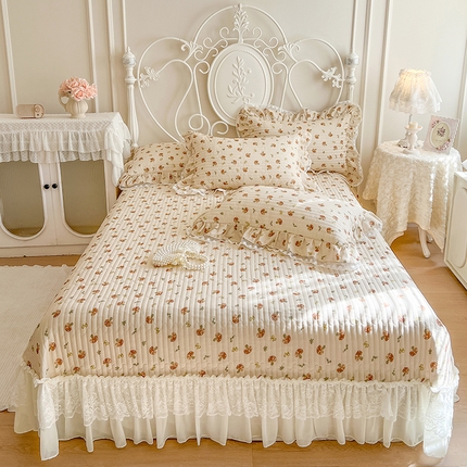 麒豆豆 2025新款全棉印花双层纱床盖 蘑菇力