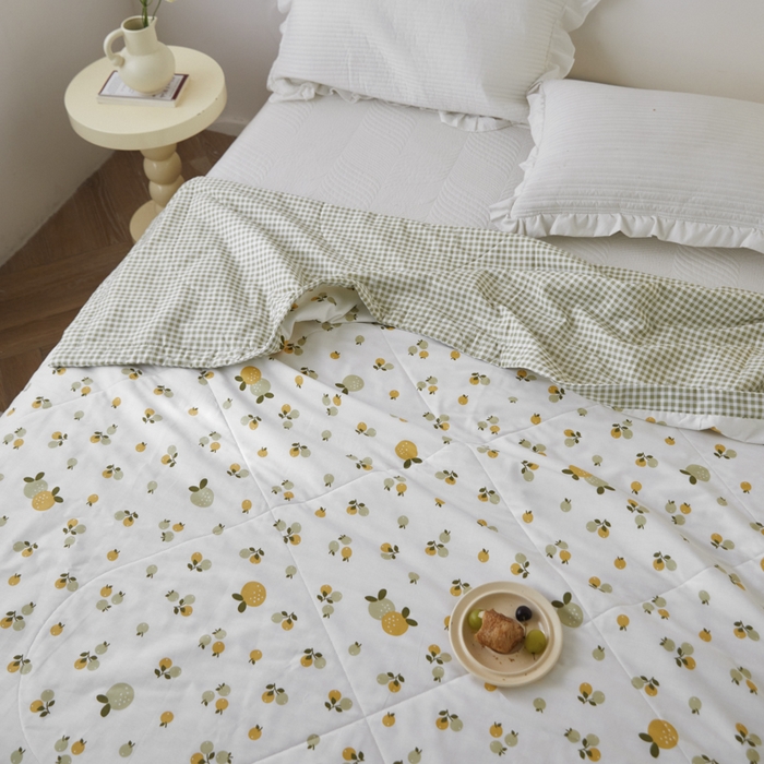 91家纺网 家纺一手货源 找家纺 维洋家纺 2025新款里外全棉印花棉花夏凉被 果果香