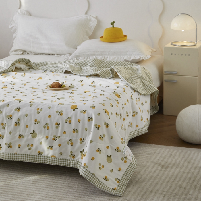 91家纺网 家纺一手货源 找家纺 维洋家纺 2025新款里外全棉印花棉花夏凉被 果果香