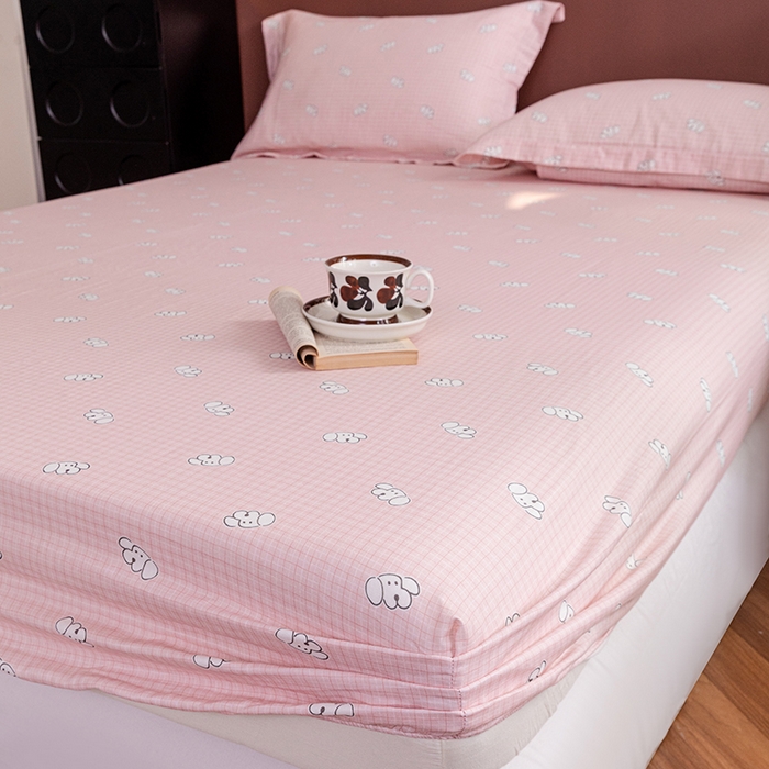 91家纺网 家纺一手货源 找家纺 锦罗绣 2025新款A类全棉双层纱单床笠 好奇小狗