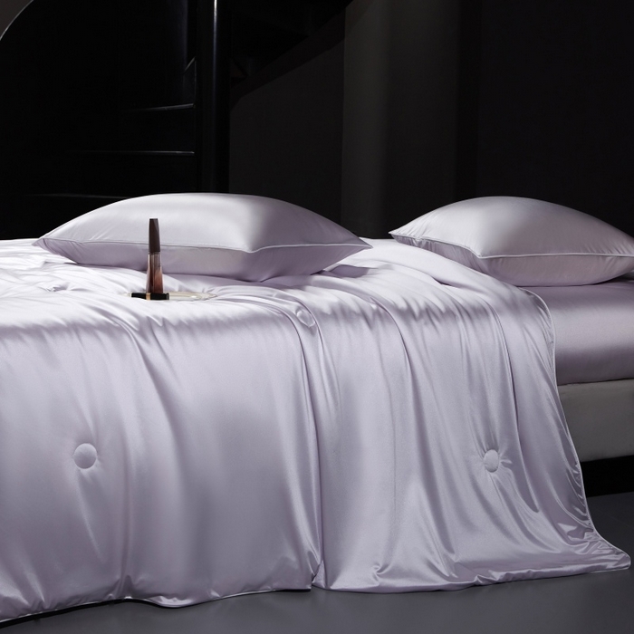 91家纺网 家纺一手货源 找家纺 优悦生活馆 2025新款凉感冰丝纯色夏被四件套-盛夏 盛夏-葡萄紫