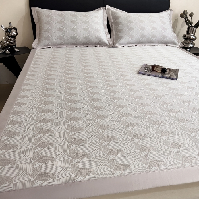 91家纺网 家纺一手货源 找家纺 卡初家居（原微来） 2025夏季凉感提花席 墨霭幽影-酷漾灰