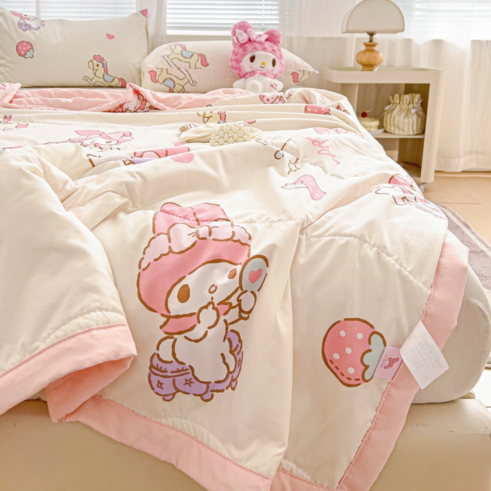 91家纺网 家纺一手货源 找家纺 海岛哥哥 2025新款三丽鸥系列A类水洗棉夏被大床图（提供买家秀） 夏被-星月美乐蒂