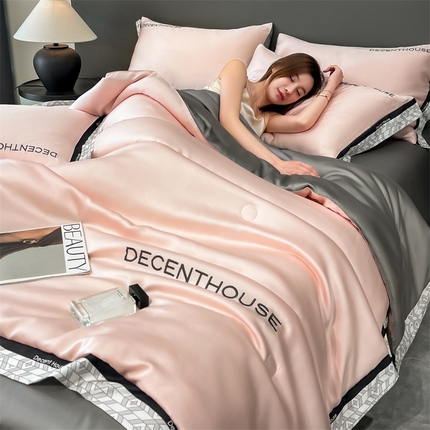 91家纺网 家纺一手货源 找家纺 （总）云棉坊 2025数码边水洗冰丝夏被四件套-极光系列