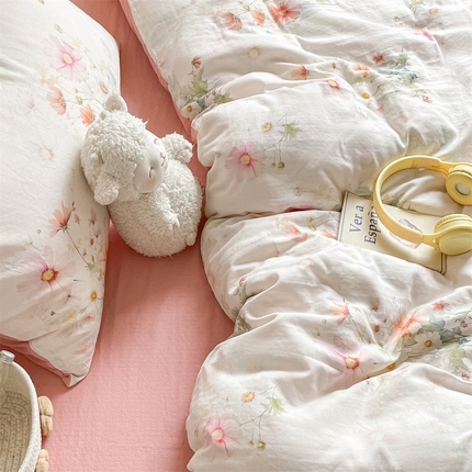 91家纺网 家纺一手货源 找家纺 （总）如约 2025新款A类全棉双层纱四件套