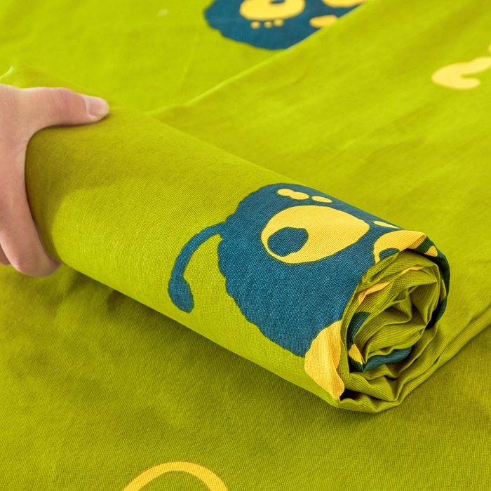 91家纺网 家纺一手货源 找家纺 棉乐町家居 2025新款锦柔老粗布床单老粗布凉席三件套 小煤球