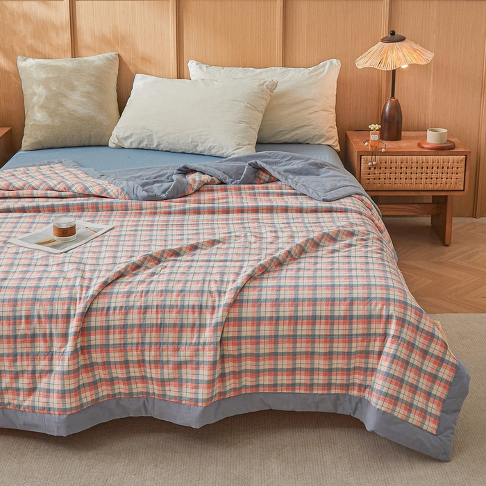 91家纺网 家纺一手货源 找家纺 鑫佰利 2025新款A类水洗棉新疆棉花夏被子被芯 贝拉粉