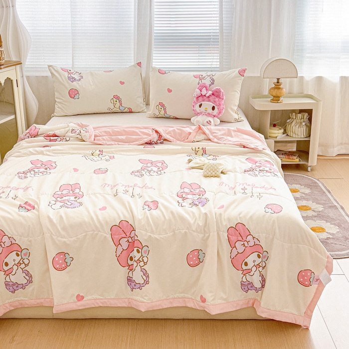 91家纺网 家纺一手货源 找家纺 海岛哥哥 2025新款三丽鸥系列A类水洗棉夏被大床图（提供买家秀） 夏被-星月美乐蒂