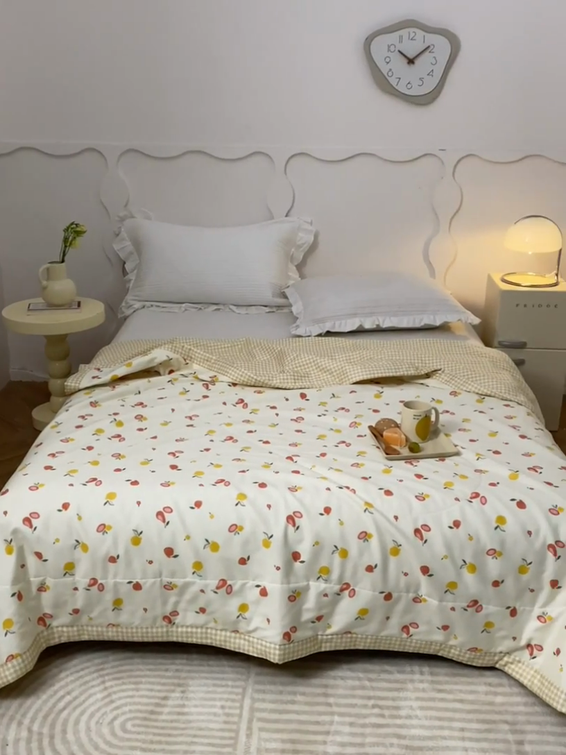 91家纺网 家纺一手货源 找家纺 维洋家纺 2025新款里外全棉印花棉花夏凉被 百香果