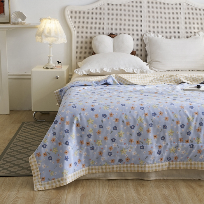 91家纺网 家纺一手货源 找家纺 维洋家纺 2025新款里外全棉印花棉花夏凉被 晓晓