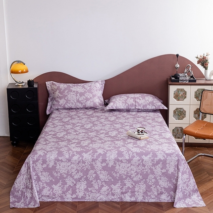 91家纺网 家纺一手货源 找家纺 锦罗绣 2025新款A类全棉双层纱单床单 花觅