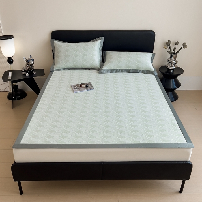 91家纺网 家纺一手货源 找家纺 卡初家居（原微来） 2025夏季凉感提花席 逸线翠澜-玉翡森