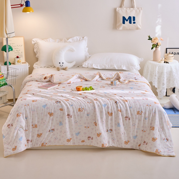 91家纺网 家纺一手货源 找家纺 维洋家纺 2025升级21%大豆新款A类牛奶丝针织夏被（四周踩棉）软糯凉感夏被空调被 软萌萌