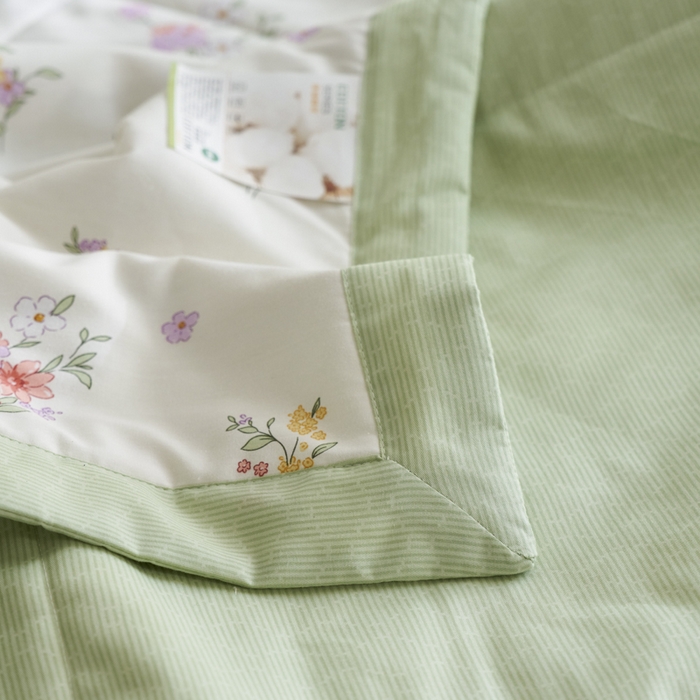 91家纺网 家纺一手货源 找家纺 维洋家纺 2025新款里外全棉印花棉花夏凉被 闲趣花开