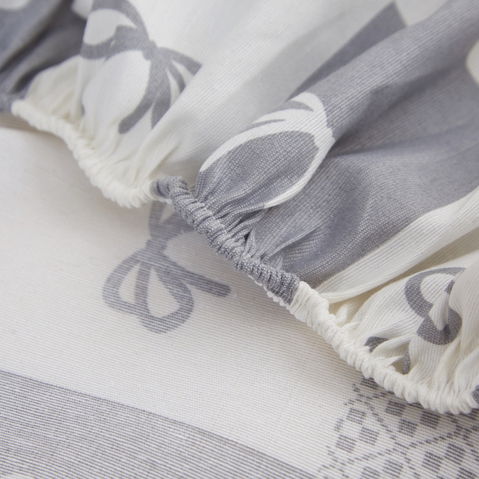 91家纺网 家纺一手货源 找家纺 首爱家纺 2025新款锦柔老粗布印花床笠 蝴蝶结