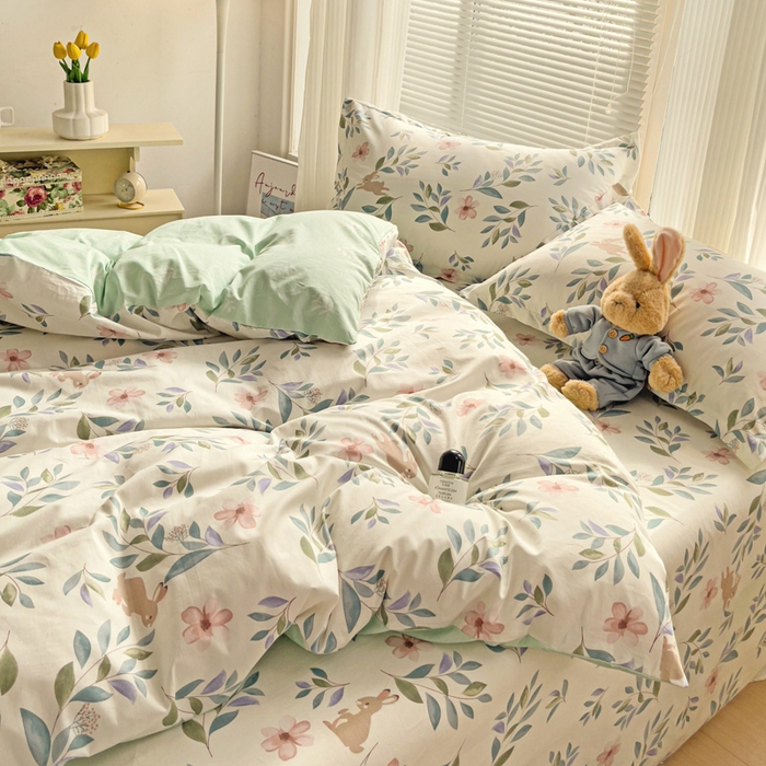 91家纺网 家纺一手货源 找家纺 金盛纺 2025新款13372全棉系列四件套 轻纱漫舞