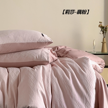 91家纺网 家纺一手货源 找家纺 （总）卡巴伦家纺 2025全棉A类空气层三层纱提花四件套