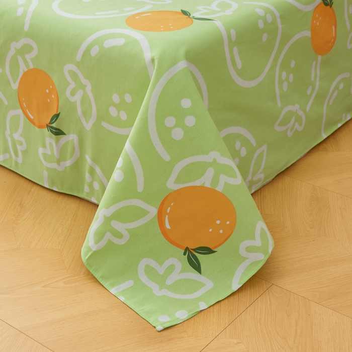 91家纺网 家纺一手货源 找家纺 首爱家纺 2025新款锦柔老粗布床单老粗布凉席三件套 气泡橙