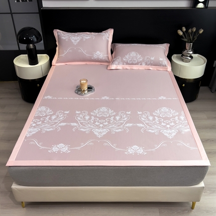 卡初家居（原微来） 2025夏季凉感提花席 晓春烂漫-淡雅粉