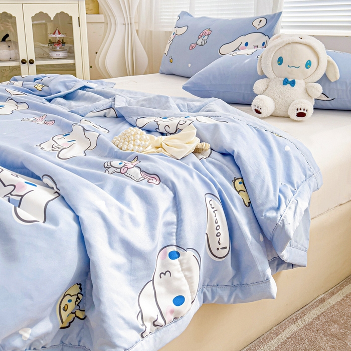 91家纺网 家纺一手货源 找家纺 海岛哥哥 2025新款三丽鸥系列A类水洗棉夏被大床图（提供买家秀） 夏被-牛奶玉桂狗