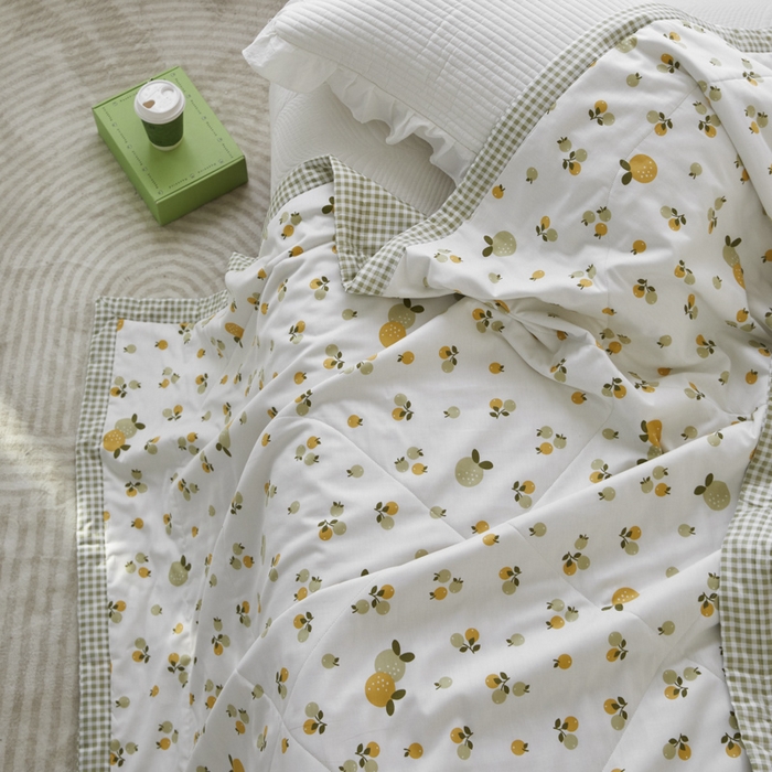 91家纺网 家纺一手货源 找家纺 维洋家纺 2025新款里外全棉印花棉花夏凉被 果果香