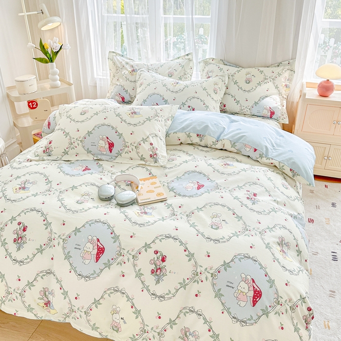 91家纺网 家纺一手货源 找家纺 金盛纺 2025新款13372全棉系列四件套 春游泡泡