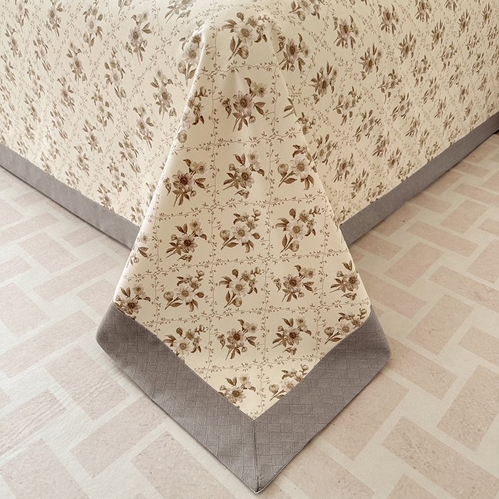 91家纺网 家纺一手货源 找家纺 蓝邻家纺 2025新款100%新疆原棉粗布小清新拼角工艺款系列单床单 银霜