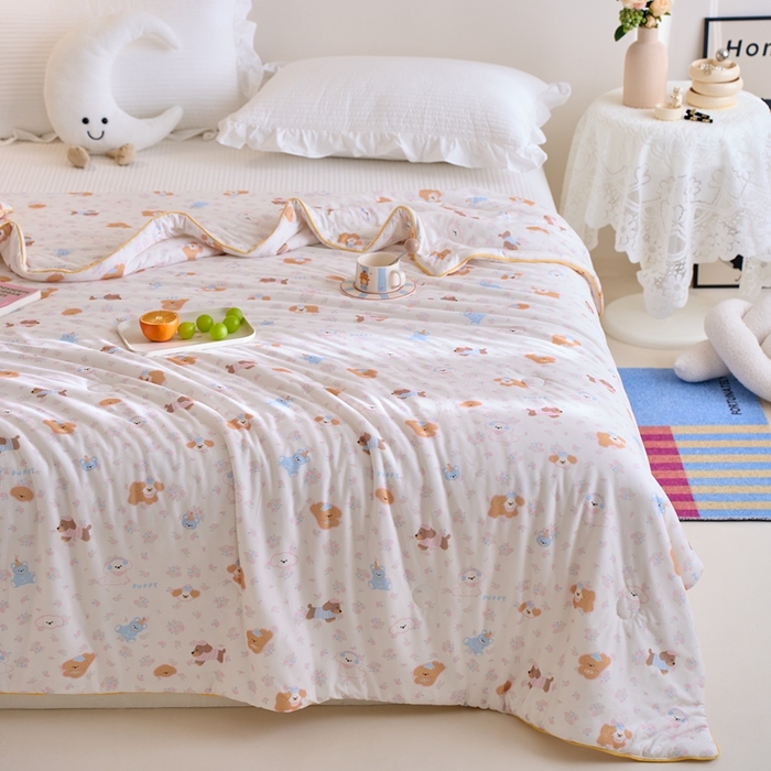 91家纺网 家纺一手货源 找家纺 维洋家纺 2025升级21%大豆新款A类牛奶丝针织夏被（四周踩棉）软糯凉感夏被空调被 软萌萌