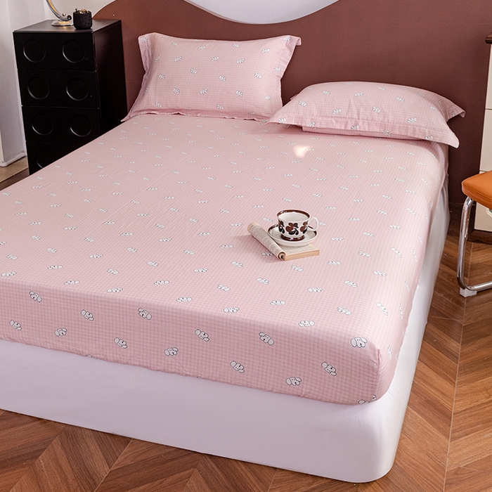 91家纺网 家纺一手货源 找家纺 锦罗绣 2025新款A类全棉双层纱单床笠 好奇小狗