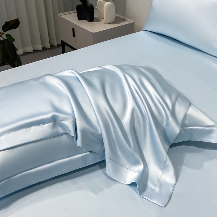 91家纺网 家纺一手货源 找家纺 涵宸2025新款天丝TM纯色-单枕套 单枕套-晴天兰