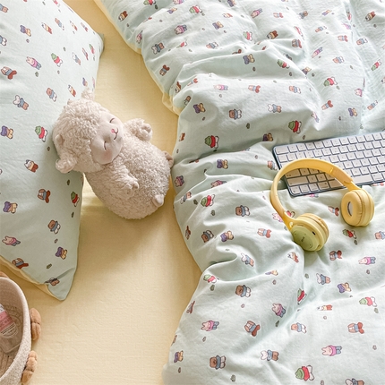 91家纺网 家纺一手货源 找家纺 （总）如约 2025新款A类全棉双层纱四件套