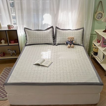 91家纺网 家纺一手货源 找家纺 卡初家居（原微来） 2025夏季凉感提花席 烂漫也漫