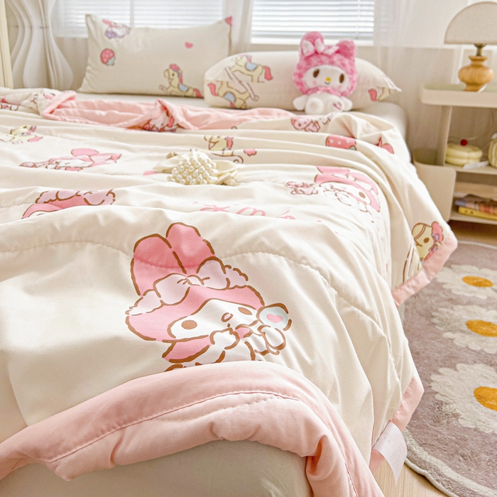 91家纺网 家纺一手货源 找家纺 海岛哥哥 2025新款三丽鸥系列A类水洗棉夏被大床图（提供买家秀） 夏被-星月美乐蒂