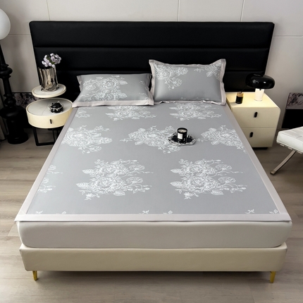 卡初家居（原微来） 2025夏季凉感提花席 南鸢-银月灰