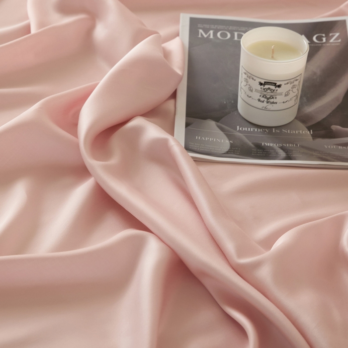 91家纺网 家纺一手货源 找家纺 涵宸 2025新款天丝-天丝棉-纯色单床单-场景1 床单-玫瑰粉